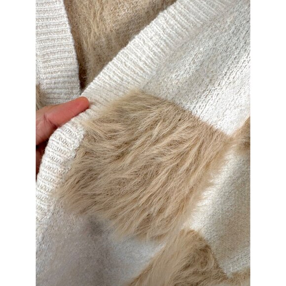 Threaded‎ Leaf Oversized super soft fur knit cardigan 90s preppy - Picture 7 of 7